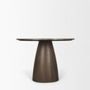 Allyson 42 Round Dark Brown w Cappuccino Marble Pedestal Dining Table - Default Title