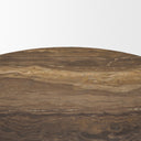 Allyson 42 Round Dark Brown w Cappuccino Marble Pedestal Dining Table - Default Title
