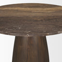 Allyson 42 Round Dark Brown w Cappuccino Marble Pedestal Dining Table - Default Title