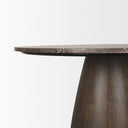 Allyson 42 Round Dark Brown w Cappuccino Marble Pedestal Dining Table - Default Title