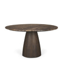 Allyson 54 Round Dark Brown w Cappuccino Marble Pedestal Dining Table - Default Title