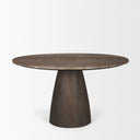 Allyson 54 Round Dark Brown w Cappuccino Marble Pedestal Dining Table - Default Title