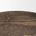 Allyson 54 Round Dark Brown w Cappuccino Marble Pedestal Dining Table - Default Title