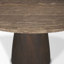 Allyson 54 Round Dark Brown w Cappuccino Marble Pedestal Dining Table - Default Title