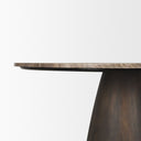 Allyson 54 Round Dark Brown w Cappuccino Marble Pedestal Dining Table - Default Title