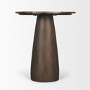 Allyson 32 Round Dark Brown wood w Cappuccino Marble Top Bistro Table - Default Title