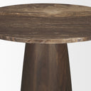 Allyson 32 Round Dark Brown wood w Cappuccino Marble Top Bistro Table - Default Title