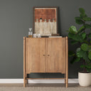 Phil Light Brown Wood 2 Door Bar Cabinet - Default Title
