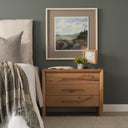 Belford 3-Drawer Light Brown Oak Wood Closed Nightstand - Default Title