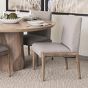 Palisades Gray Upholstery w Solid Wood Armless Dining Chair - Default Title