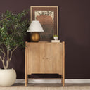 Phil Light Brown Wood 2 Door Bar Cabinet - Default Title