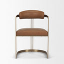 Hollyfield I Brown Leather Seat Gold Iron Frame Dining Chair - Default Title