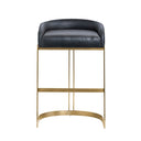 Hollyfield II Black Leather Seat Gold Metal Base Bar Stool - Default Title