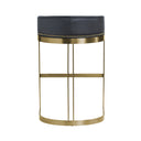 Hollyfield II Black Leather Seat Gold Metal Base Bar Stool - Default Title