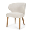 Niles 225L x 245W x 32H Cream Fabric Seat W Med Brown Wooden Legs Wingback Dining Chair G520-4A - Default Title
