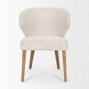 Niles 225L x 245W x 32H Cream Fabric Seat W Med Brown Wooden Legs Wingback Dining Chair G520-4A - Default Title