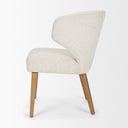 Niles 225L x 245W x 32H Cream Fabric Seat W Med Brown Wooden Legs Wingback Dining Chair G520-4A - Default Title
