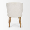 Niles 225L x 245W x 32H Cream Fabric Seat W Med Brown Wooden Legs Wingback Dining Chair G520-4A - Default Title