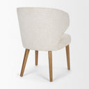 Niles 225L x 245W x 32H Cream Fabric Seat W Med Brown Wooden Legs Wingback Dining Chair G520-4A - Default Title
