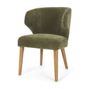 Niles 225L x 245W x 32H Moss Olive Fabric Seat W Mid Brown Wooden Legs Wingback Dining Chair - Default Title