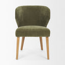 Niles 225L x 245W x 32H Moss Olive Fabric Seat W Mid Brown Wooden Legs Wingback Dining Chair - Default Title