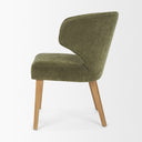 Niles 225L x 245W x 32H Moss Olive Fabric Seat W Mid Brown Wooden Legs Wingback Dining Chair - Default Title