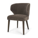 Niles Brown Fabric W Dark Brown Wooden Legs Wingback Dining Chair - Default Title