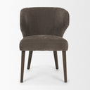 Niles Brown Fabric W Dark Brown Wooden Legs Wingback Dining Chair - Default Title
