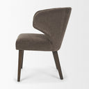 Niles Brown Fabric W Dark Brown Wooden Legs Wingback Dining Chair - Default Title
