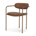Parker Brown Leather Seat Gold Metal Frame Dining Chair 2025-Cocoa - Default Title