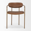 Parker Brown Leather Seat Gold Metal Frame Dining Chair 2025-Cocoa - Default Title