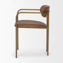 Parker Brown Leather Seat Gold Metal Frame Dining Chair 2025-Cocoa - Default Title