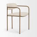 Parker I Cream Fabric Seat Gold Metal Frame Dining Chair - Default Title