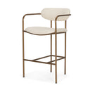 Parker Cream Fabric Seat Gold Metal Counter Stool - Default Title