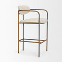 Parker Cream Fabric Seat Gold Metal Counter Stool - Default Title