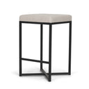Frodo 265 Seat Height White Fabric Seat Black Metal Base Stool - Default Title