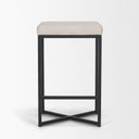 Frodo 265 Seat Height White Fabric Seat Black Metal Base Stool - Default Title