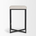 Frodo 265 Seat Height White Fabric Seat Black Metal Base Stool - Default Title