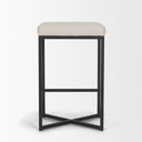Frodo 265 Seat Height White Fabric Seat Black Metal Base Stool - Default Title