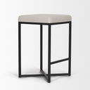 Frodo 265 Seat Height White Fabric Seat Black Metal Base Stool - Default Title