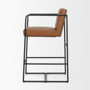 Stamford 36 Brown Leather Seat w Wood Back Metal Frame Counter Stool 2025-Cocoa - Default Title