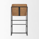 Stamford 36 Brown Leather Seat w Wood Back Metal Frame Counter Stool 2025-Cocoa - Default Title