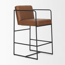 Stamford 36 Brown Leather Seat w Wood Back Metal Frame Counter Stool 2025-Cocoa - Default Title