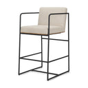 Stamford 365 Light Beige Upholstered Seat w Wood Back Metal Frame Counter Stool - Default Title