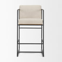 Stamford 365 Light Beige Upholstered Seat w Wood Back Metal Frame Counter Stool - Default Title