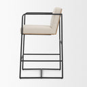 Stamford 365 Light Beige Upholstered Seat w Wood Back Metal Frame Counter Stool - Default Title