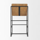 Stamford 365 Light Beige Upholstered Seat w Wood Back Metal Frame Counter Stool - Default Title