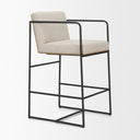 Stamford 365 Light Beige Upholstered Seat w Wood Back Metal Frame Counter Stool - Default Title