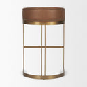 Hollyfield II Brown Leather Seat Gold Metal Base Bar Stool - Default Title
