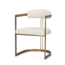 Hollyfield II Cream Fabric Seat W Gold Iron Frame Dining Chair - Default Title